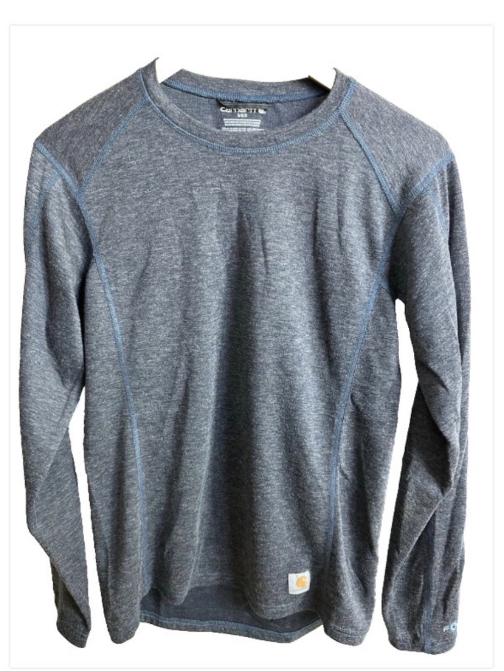 Carhartt Force Shirt Men’s SM Gray Wool Blend Long Sleeve Performance Base Layer